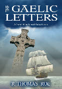 R Tom Row's The Gaelic Letters book cover designed and illustrated by Duncan Long